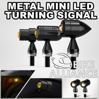 ไฟเลี้ยว LED โลหะ ขนาดเล็ก สําหรับ SUZUKI KAWASAKI HONDA YAMAHA HARLEY CAFE RACER