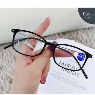 【พร้อมส่ง】 แว่นตาอ่านหนังสือ ทรงสี่เหลี่ยม ขาบาง ป้องกันแสงสีฟ้า น้ําหนักเบา สไตล์เรโทร แฟชั่นสําหรับผู้สูงอายุ 1.00 ถึง 4.00