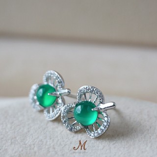 Meena Gems ต่างหูพลอยแท้ โมรา ตัวเรือนเงินแท้925 แหวนพลอยแท้เสริมดวง พลอยประจำเดือน