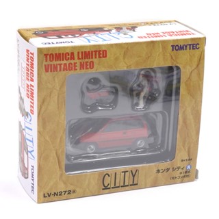 Tomytec 4543736316787 1/64 HONDA CITY R RED WITH MOTOCOMPO WITH RIDER FIGURE 1981 DIECAST SCALE MODEL CAR