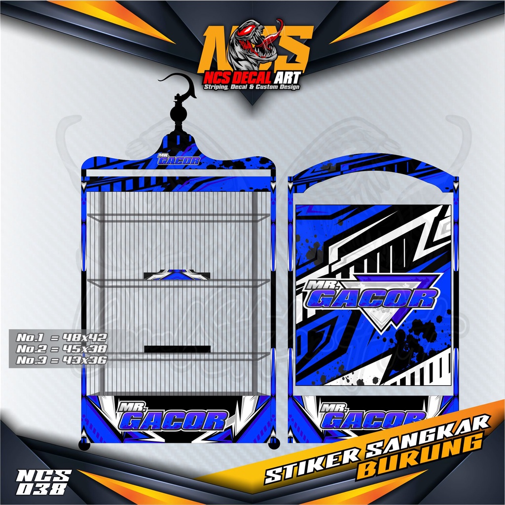 Single Fighter Box Bird Cage Decal Sticker - Box Bird Cage