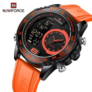 Naviforce 9199 นาฬิกาข้อมือควอทซ์ดิจิตอล สายซิลิโคน แฟชั่นสําหรับผู้ชาย