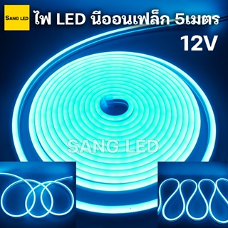 สีบลูไอซ์ ไฟ LED นีออนเฟล็ก 12V ยาว 5เมตร ไฟ LED โค้งงอได้