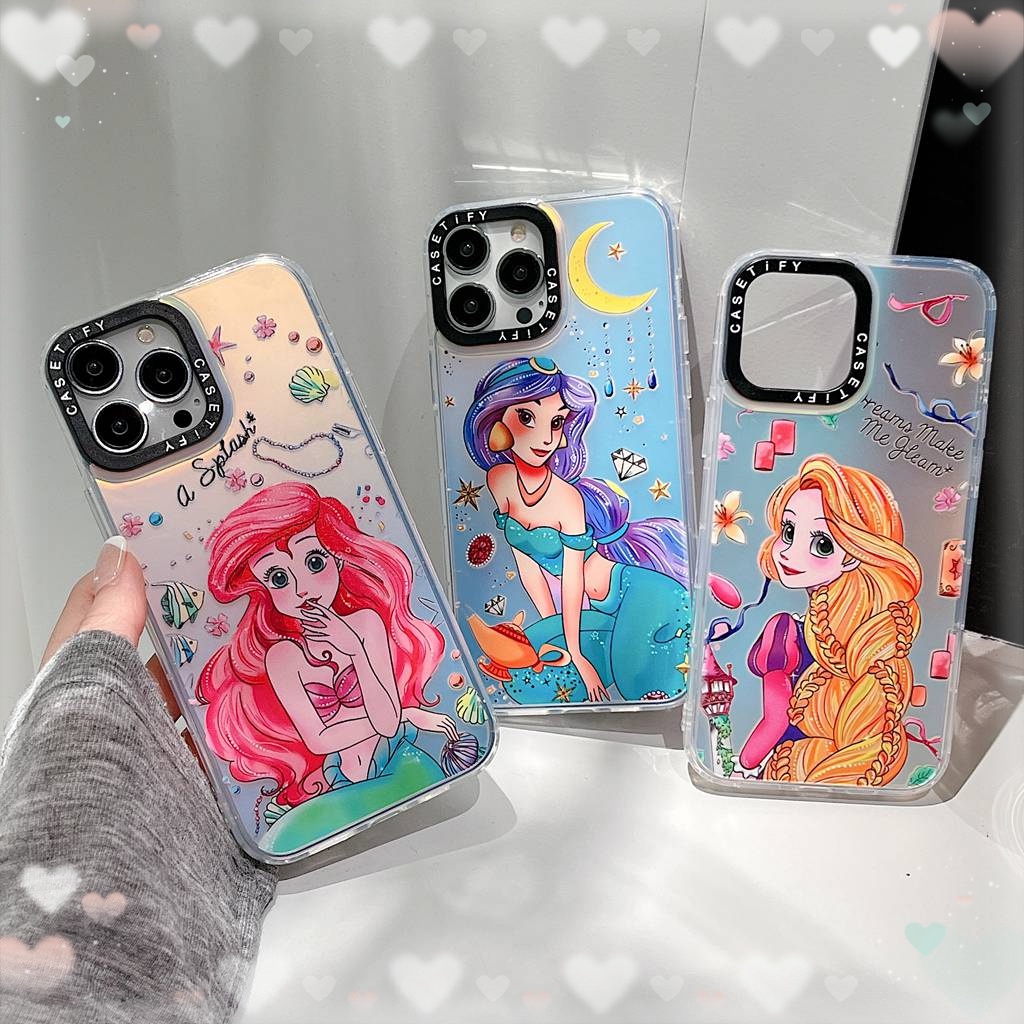 เคสโทรศัพท์มือถือแบบนิ่ม TPU กันกระแทก ลายการ์ตูนเจ้าหญิงนางเงือก จัสมิน โรแมนติก สําหรับ iPhone 15 11 14 13 Pro Max XR 12 X