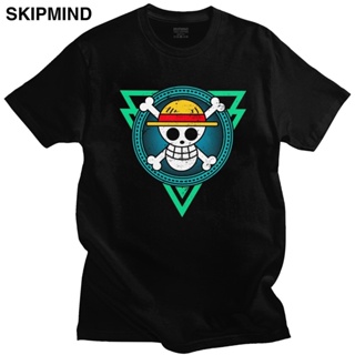 เสื้อยืดสีพื้น Camiseta clásica de One Piece para hombres, camisa de manga corta con cuello redondo, sombrero de paja, c