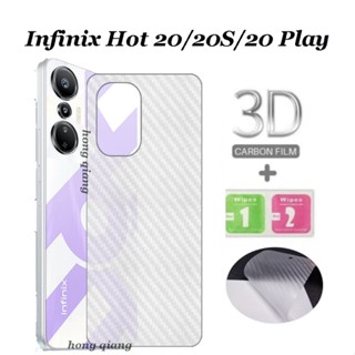 ฟิล์มสติกเกอร์คาร์บอนไฟเบอร์ 3D สําหรับติดด้านหลัง Infinix Hot 20 Hot 20S 20 Play 11s 11s NFC Hot 12i 12 12play Hot 10i Hot 10 Play Hot 11play Hot 10S