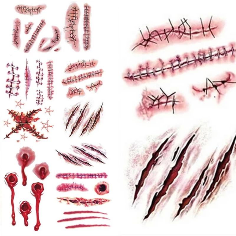 รวมแผลเย็บ rare ไม่ซ้ำ แผลปลอม2024 แผลเย็บ ฮาโลวีน