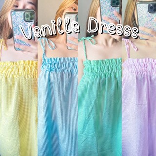 VANILLA DRESS 🍦เดรสผ้าริ้วอัดยับ