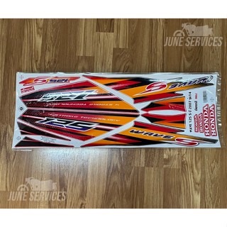 สติกเกอร์ wave125 S บังลม ปี2007 สีแดงดำ