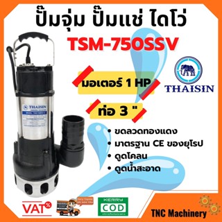 ปั๊มดูดโคลนและน้ำเสีย สแตนเลส 2 นิ้ว THAISIN รุ่น TSM-L750SSV รับประกัน 1 ปี