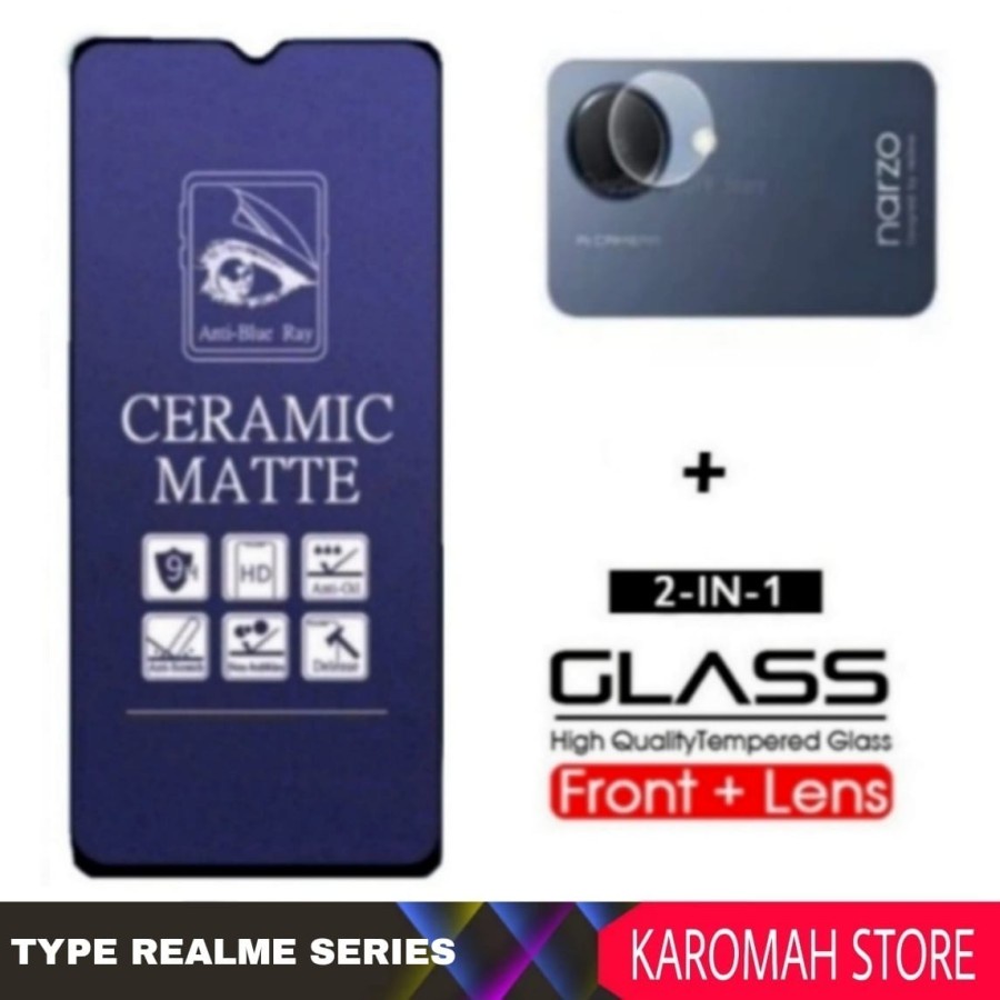 แพ็คเกจ 2 INC 1 TEMPERED GLASS CERAMIC REALME C30/C35/C11/C15/NARZO 50I/NARZO 50/NARZO 50A/9I/8I/REA
