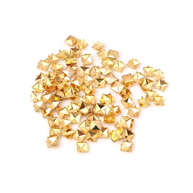 100pcs Square Rivet Metal Studs Spikes Nail Punk Shoes Belt Clothing Decor DIY - รูปที่ 3