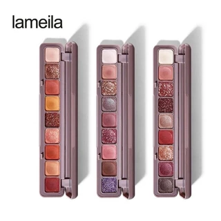 S-06✨LAMEILA พาเลทอายแชโดว์ 9 สีในหนึ่งตลับ อายแชโดว์กลิตเตอร์ เนื้อดินน้ำมัน สีสวย ติดทนนาน กันน้ำ มีสีทั้งหมด 9 ช่อง