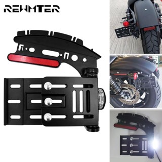 Motorcycle LED Light Telescopic Folding Side Mount License Plate Holder For Harley Sportster XL 1200 883 48 Super Low 20