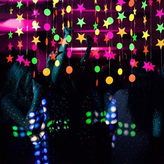 Neon Fluorescent Garland UV Blacklight Glow Party Decor HAPPY BIRTHDAY Banner