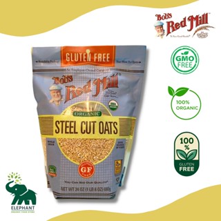 (ส่งฟรี) เมล็ดข้าวโอ๊ต สตีลคัทโอ๊ต ออร์แกนิค ปราศจากกลูเตน Bobs Red mill Gluten Free Organic Steel Cut Oats 680g (24oz