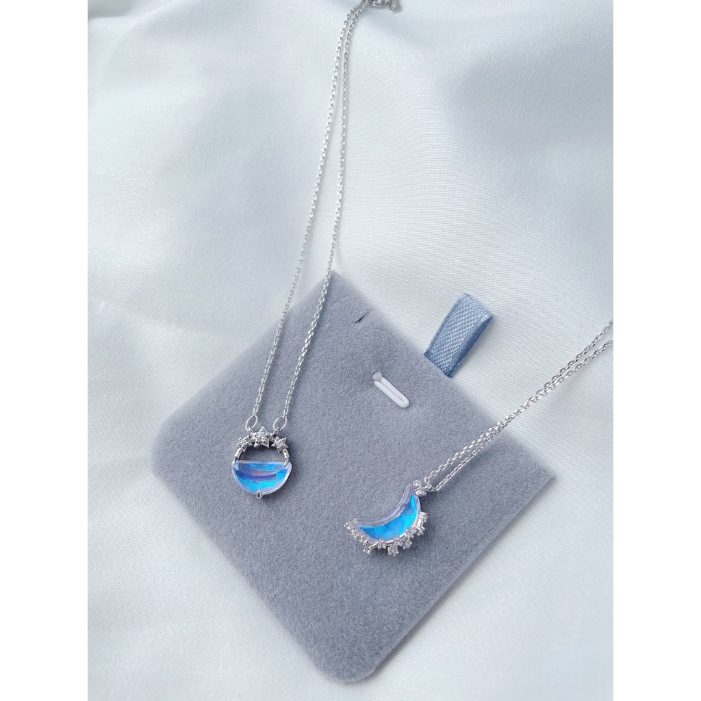 S925 สร้อยคอ Ombre Star and Moon