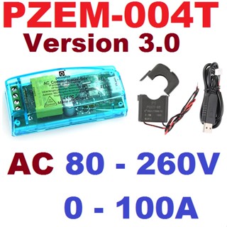 PZEM-004T V3.0 AC Digital Multifunction Meter Watt Power Volt Amp TTLCurrent Test Module With Coil 100A 22000W80-260VAC