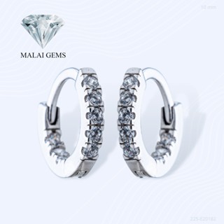 Malai Gems ต่างหูเพชร ต่างหูห่วง เงินแท้ Silver 925 เพชรสวิส CZ เคลือบทองคำขาว รุ่น 225-E20182  แถมกล่อง