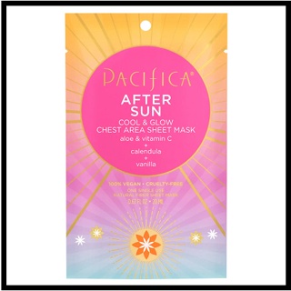 พร้อมส่ง !! มาร์คหน้าอกหลังออกแดด PACIFICA AFTER SUN COOL &amp; GLOW CHEST AREA SHEET MASK 20 ML.