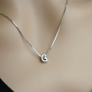 สร้อยคอพร้อมจี้อักษรเงินแท้ "G"