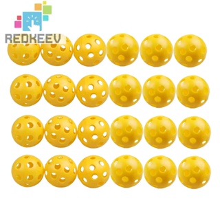 Redkeev ลูกกอล์ฟพลาสติก กลวง สําหรับฝึกตีกอล์ฟ 24 ชิ้น