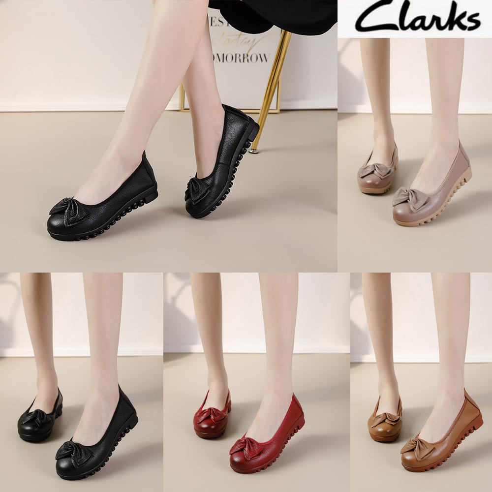 Clarks ใหม่ pata woman รองเท้าสําหรับผู้หญิง Jasmine clarks Flats สําหรับผู้หญิงหนังแท้