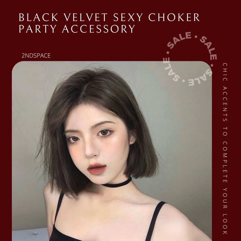🔥SALE🔥โชคเกอร์กำมะหยี่💃Sexy Party🌈✨Black Velvet Choker✨พร้อมส่งค่า