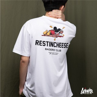 Just Say Bad ® เสื้อยืดลาย รุ่น Micky Cheese สีขาว  ( ลิขสิทธิ์ของแท้ ) แขนสั้น เสื้อยืดผู้ชาย ผู้หญิง M L XL 2XL  TS
