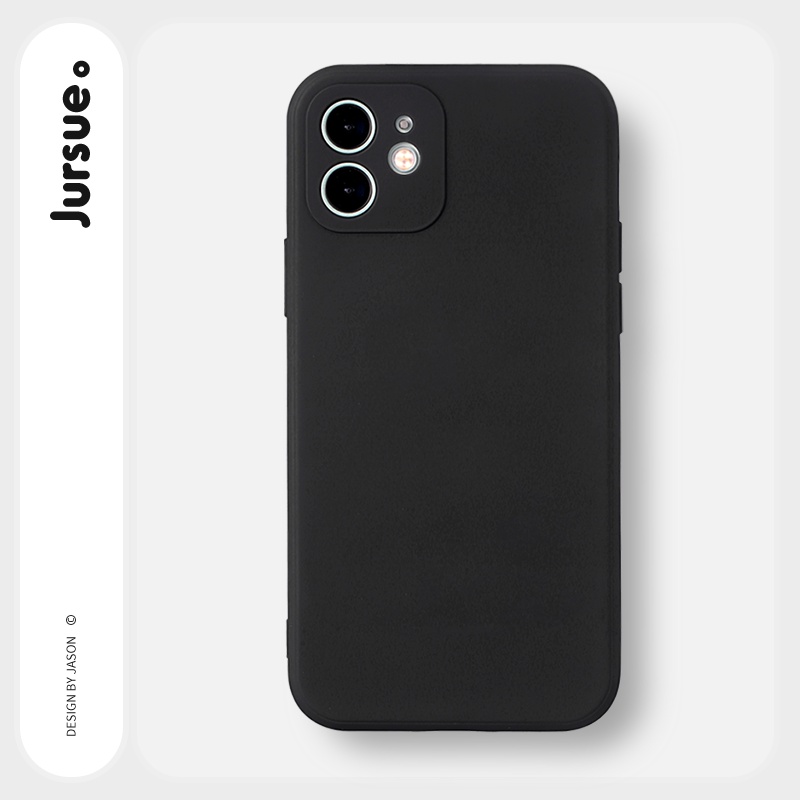 JURSUE เคสไอโฟน เคสซิลิโคนนุ่มกันกระแทก เคสโทรศัพท์ สีดำ Compatible for iPhone 17 Air 16 15 14 13 12 11 Pro Max SE 2020 X XR XS 8 7 Plus พลัส YCS14