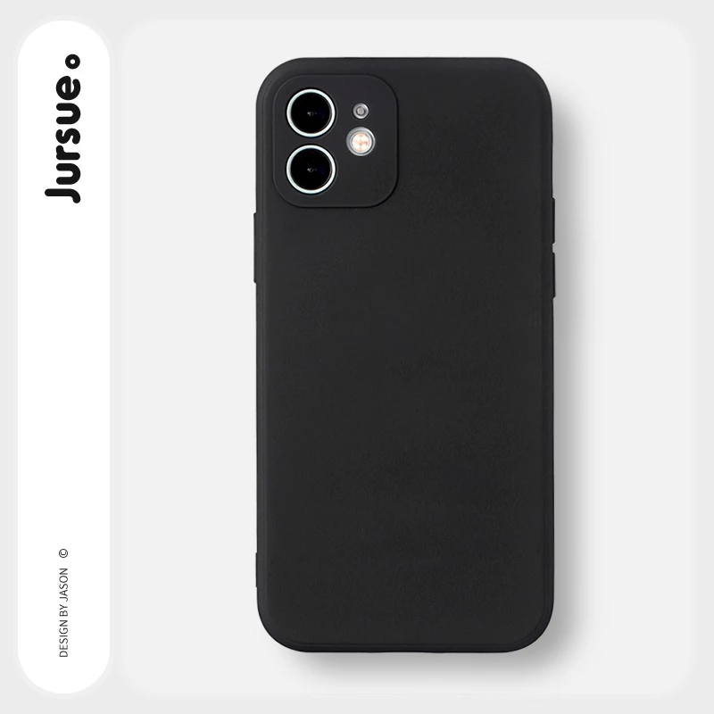 JURSUE เคสไอโฟน เคสซิลิโคนนุ่มกันกระแทก เคสโทรศัพท์ สีดำ Compatible for iPhone 17 Air 16 15 14 13 12 11 Pro Max SE 2020 X XR XS 8 7 Plus พลัส YCS14
