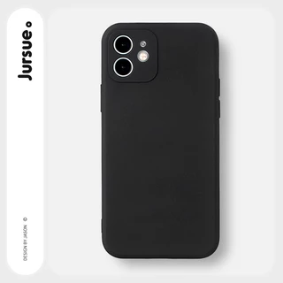 JURSUE เคสไอโฟน เคสซิลิโคนนุ่มกันกระแทก เคสโทรศัพท์ สีดำ Compatible for iPhone 17 Air 16 15 14 13 12 11 Pro Max SE 2020 X XR XS 8 7 Plus พลัส YCS14