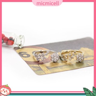 (micmicell) แหวน จี้รูปดอกไม้,กิ่งก้านใบไม้ ประดับเพชรพลอยเทียม เครื่องประดับผู้หญิง