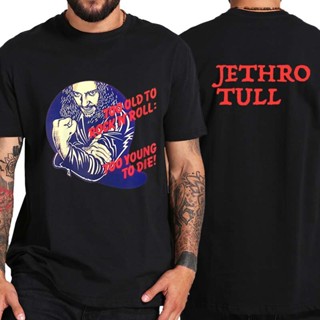 เสื้อผ้าผชJethro Tull Band Rock N Roll Mumpuni เสื้อยืดแขนสั้นลําลอง ผ้าฝ้าย 100% พิมพ์ลายอัลบั้ม Zealot Gene Essential