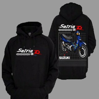 เสื้อกันหนาว มีฮู้ด ลาย Satria R 120 Suzuki พรีเมี่ยม สําหรับขี่รถจักรยานยนต์