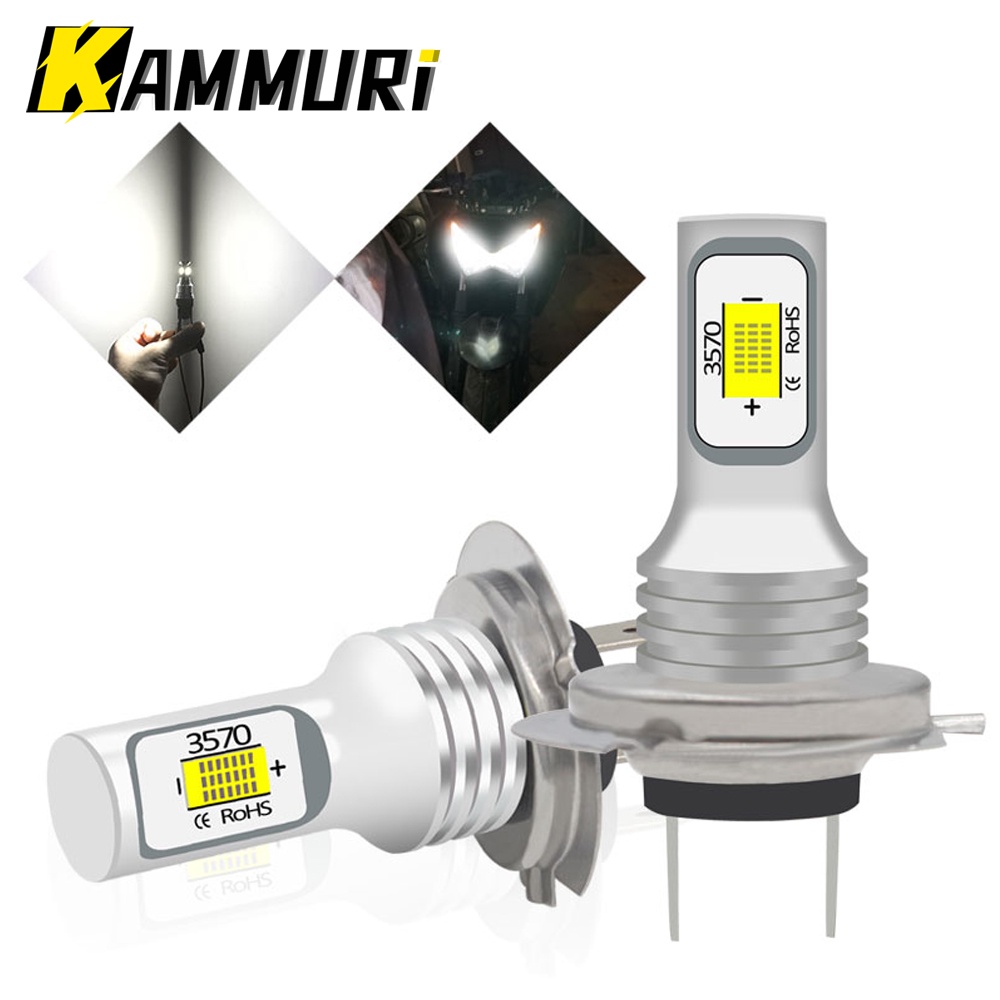KAMMURI 100W/Pair White LED Bulb Motorcycle H7 Headlight Light Lamp For BMW S1000R S1000RR S1000XR S