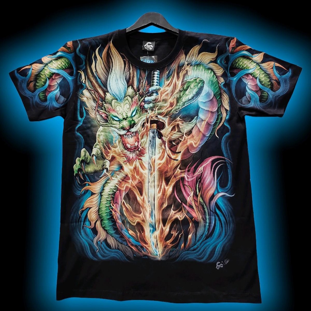 Max-210 เสื้อOVP Caballo ลายมังกรถือดาบ