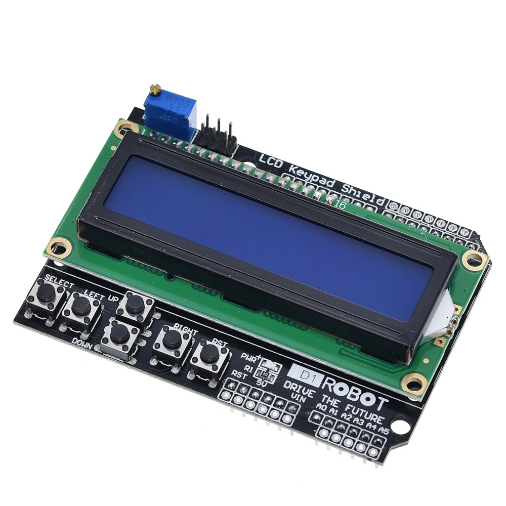 Lcd ฝาครอบโล่ LCD1602 LCD 1602 โมดูลสําหรับ Arduino ATMEGA328 ATMEGA2560 ราสเบอร์รี่ pi UNO หน้าจอสีฟ้า