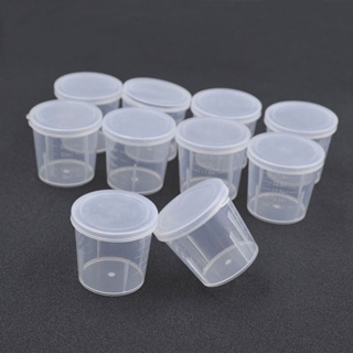 【AG】10Pcs Plastic Measuring Cups Lab Chemistry Kitchen Liquid Measure Tool 30ml