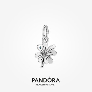 Pandora จี้รูปใบโคลเวอร์สี่แฉก นําโชค เครื่องประดับเงิน w1022