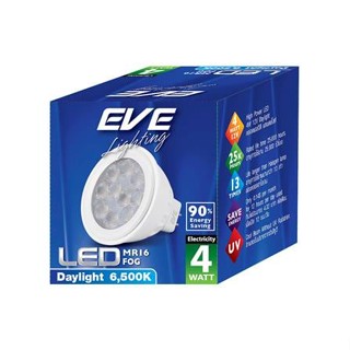 หลอดไฟ LED EVE MR16 FOG 12 โวลต์ 4 วัตต์ DAYLIGHT GU5.3 สีขาว