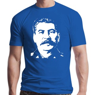 เสื้อยืดแขนสั้น คอกลม พิมพ์ลาย Stalin สีดํา และสีขาว สําหรับผู้ชาย