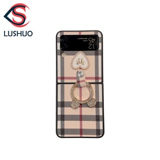 Lushuo เคสโทรศัพท์มือถือหนัง ลายมิกกี้เมาส์ พร้อมแหวนขาตั้ง สําหรับ Samsung Galaxy Z Flip 3 5G and Z Flip 4 Z Flip3 ZFlip3 ZFlip 3 Z Flip4 ZFlip 4