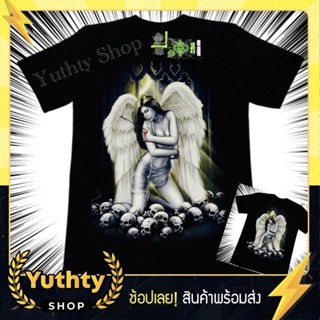 เสื้อยืดผ้าฝ้ายพิมพ์ลายขายดี ✣❍เสื้อ Rock Eagle งานแท้ ลายปีกนางฟ้า ยมทูต T-Shirt 3D เสื้อยืด ไม่มีตะเข็บข้าง ใส่ได้ทั้ง