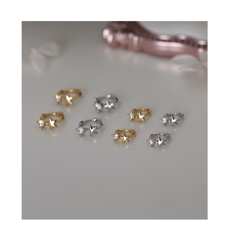 น่ารัก Star Hoop Earings สําหรับผู้หญิง Earings สําหรับเด็ก Hikaw ต่างหูเจาะชุด Hypoallergenic Fiercing ต่างหูชุดเครื่องประดับ - รูปที่ 7
