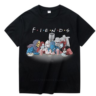 เสื้อโอเวอร์ไซ การ์ตูนวินเทจจักรวาล Skeletor Shredder เสื้อยืดลําลอง Camiseta คอกลมตลกเพื่อน Homme เสื้อที