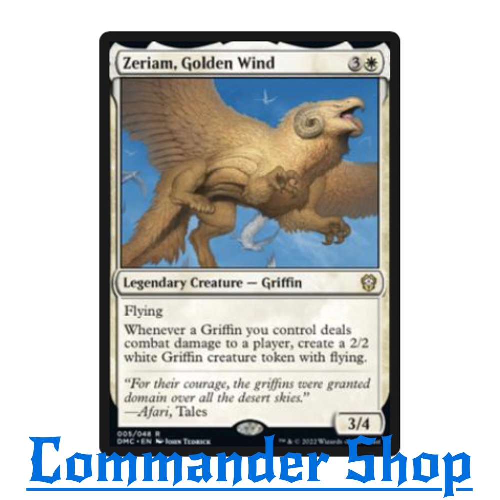 Zeriam, Golden Wind (Legendary Creature - Griffin) White Mv4 Pw3/Tn4 Flying การ์ดเกม Magic The Gathe