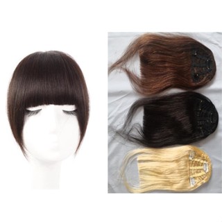 100%  human hair straight machine made bangs fringe toupee topper for women