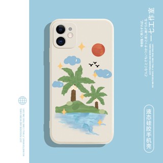 Summer Coconut Island เคสไอโฟน iPhone 8plus 13 12 pro max Xr Xs X max 7plus 14 11 pro case เคส 7 8พลัส TPU cover นิ่ม