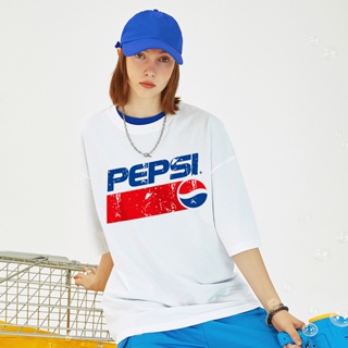 พร้อมส่ง Pepsi เสื้อเป๊ปซี่ เสื้อยืดสตรีท เสื้อผ้าแฟชั่น แขนสั้นคอกลม เสื้อสกรีนลายโลโก้แบรนด์ดัง เสื้อยืด oversize